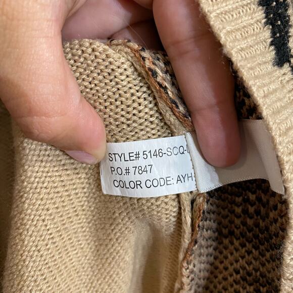 Belle Du Jour Leopard Print High Low Hem Sweater Sz M - Picture 6 of 12